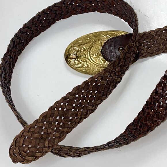 VINTAGE GENUINE LEATHER MADE IN INDIA UNIXES BELT SIZE L - Picture 2 of 11